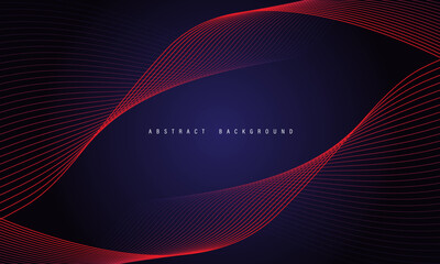 Abstract red line wave curve on blue design modern luxury technology futuristic background vector