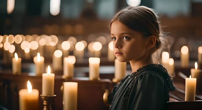 Children in a church at a mass.