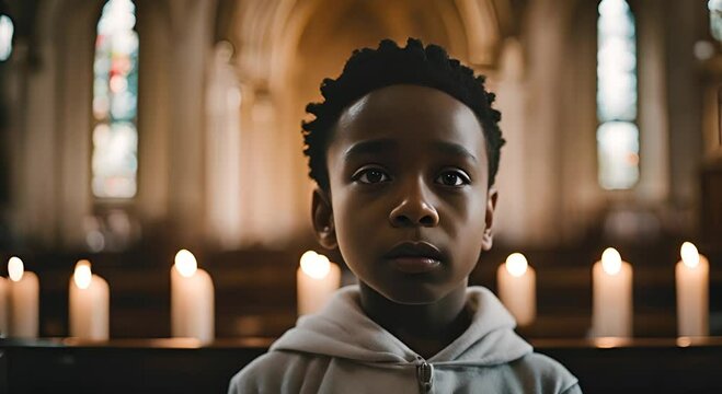 Children in a church at a mass.