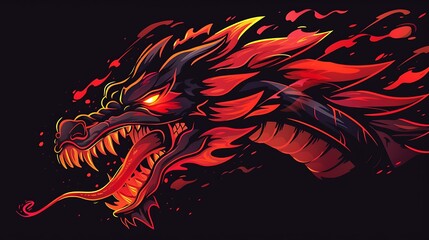 Fototapeta premium Fiery Dragon Illustration
