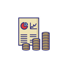 Income growth line icon. Stack, coin, diagram. Finance management concept. Can be used for topics like business, analysis, investment