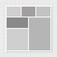 Photo Frame Collage Templates Monochrome Collection