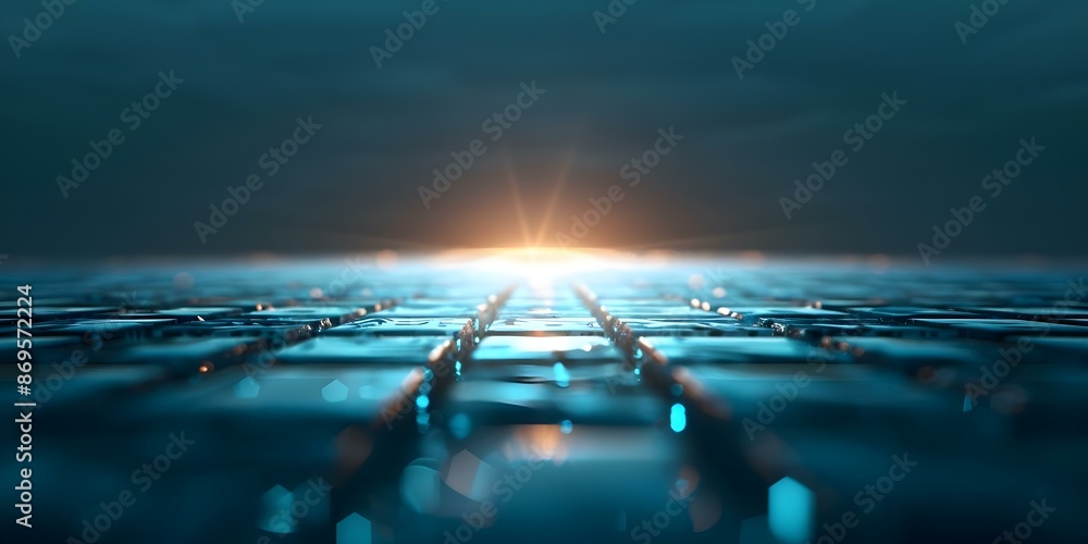 Poster exploring a futuristic metaverse glowing holograms and advanced digital technology transforming the 