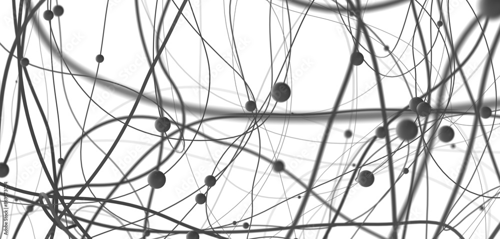 Poster Falling cyber particles. Big data stream. 3d