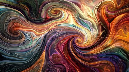 Fototapeta premium Dynamic swirls of multi-colored hues converging to form a visually captivating background.