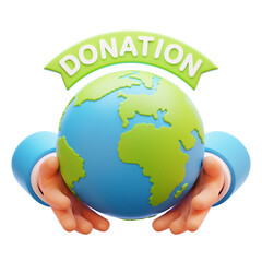 WORLDWIDE DONATIONS 3D ICON ILLUSTRATION