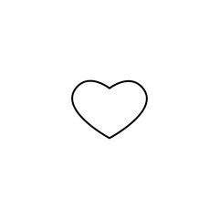 Heart, outline. Sign, symbol, black and white vector illustration.