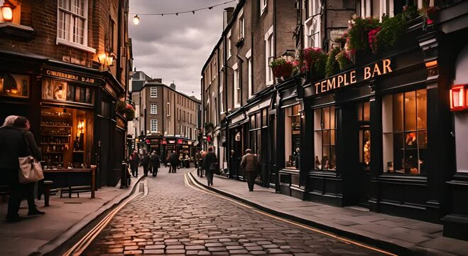 Streets of Temple Bar, Dublin.