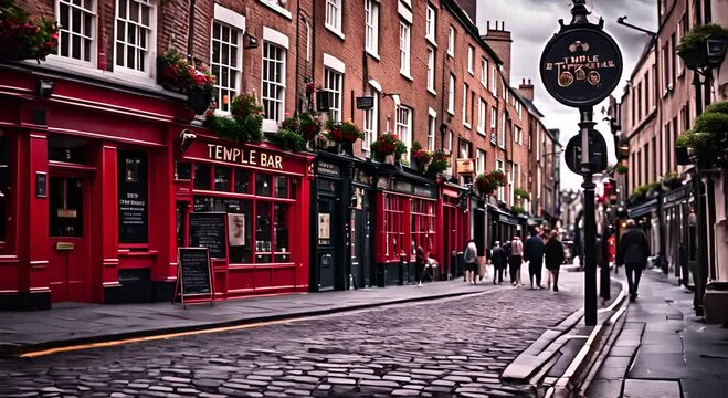 Streets of Temple Bar, Dublin.