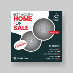 Modern Real state Home rent social media post Sale or carousel design template