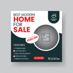 Modern Real state Home rent social media post Sale or carousel design template