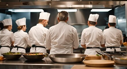 Chefs in a cooking class.