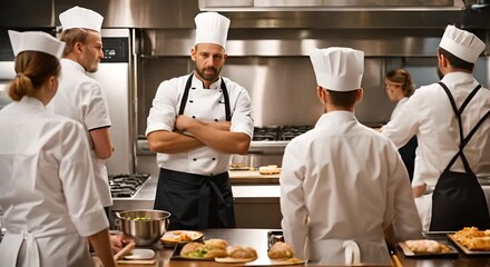 Chefs in a cooking class.