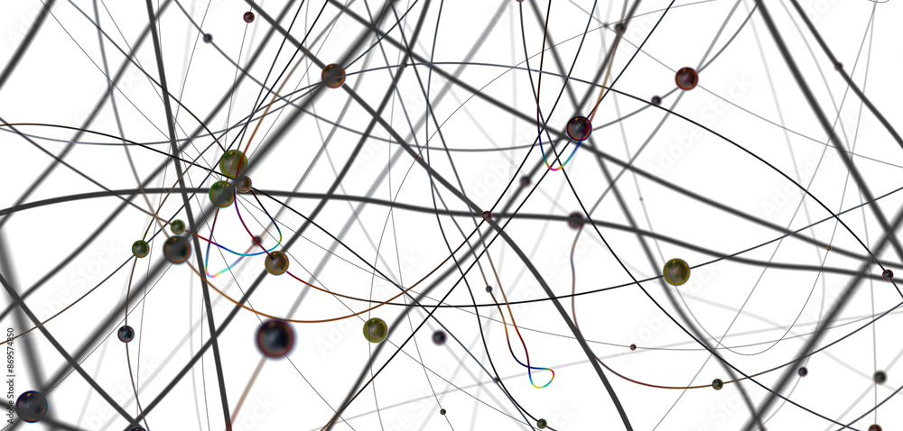 Aufkleber Global network background. Connecting triangles. Globe of the earth. abstract planet in space. 3d rendering
