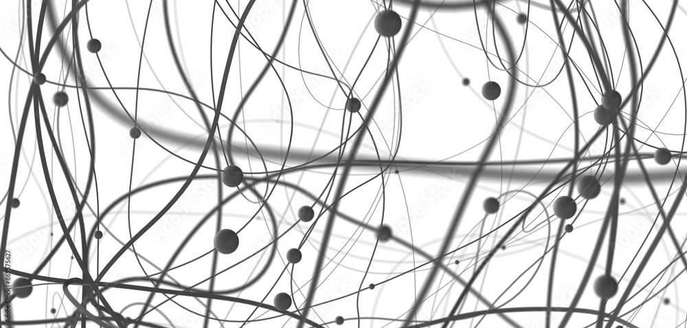 Poster Falling cyber particles. Big data stream. 3d
