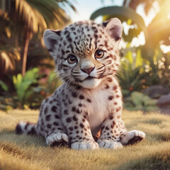 cute baby leopard