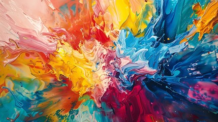 Each brushstroke adds to the kaleidoscope of colors on the canvas, as liquid joy transforms into a vibrant symphony of hues, inspiring the imagination to soar.