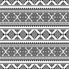 Ancient echoes Aztec geometric seamless patterns southwest Navajo Native American tribal ethnic black and white for textile printing