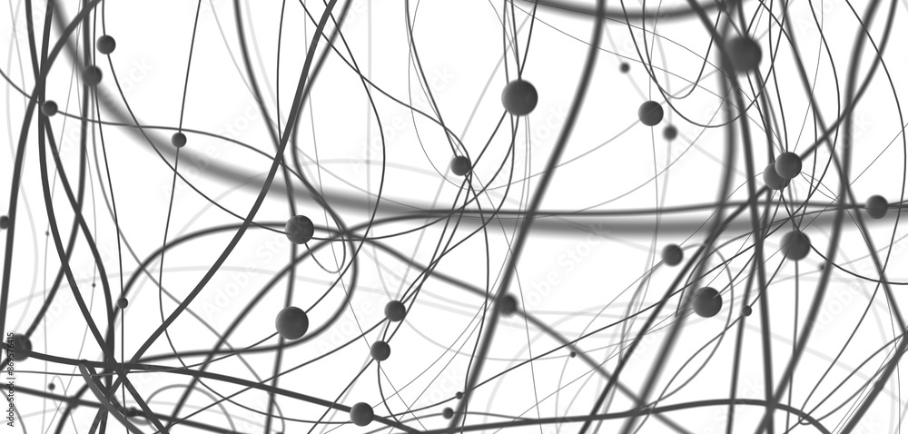 Poster Falling cyber particles. Big data stream. 3d