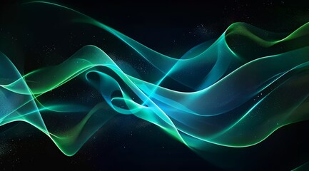 Obraz premium fondo abstracto tecnológico ondas verdes y azules