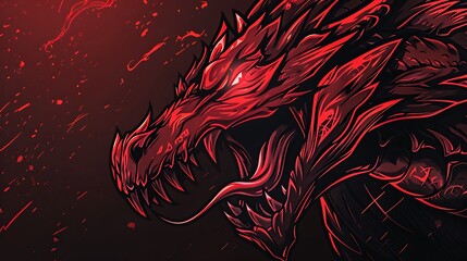 Fototapeta premium Red Dragon Illustration