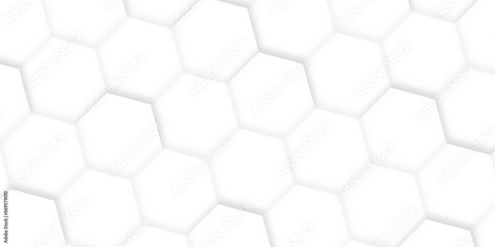 Poster 3d hexagonal structure futuristic white background and embossed hexagon abstract with hexagon backgr