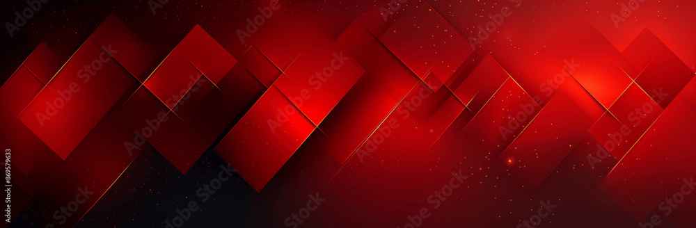 Poster modern red abstract background with geometric shapes and gradient banner for presentations and packa