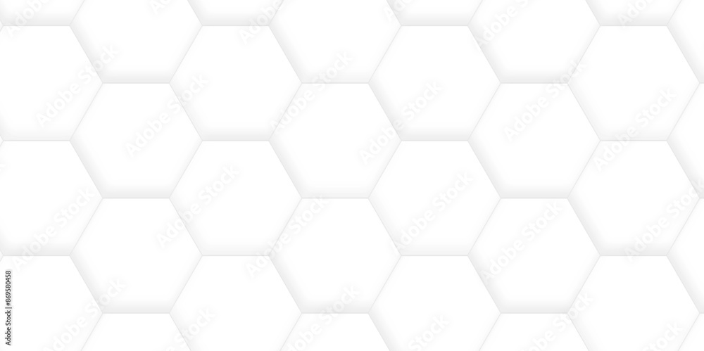 Poster 3d hexagonal structure futuristic white background and embossed hexagon abstract with hexagon backgr