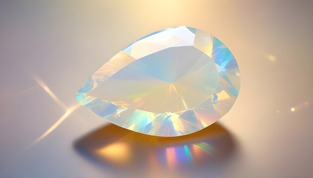 Close up isolated opal with copy space background