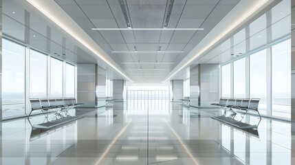 Minimalist Airport with Efficient Home Interior Layout in 3D Render