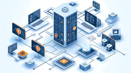Data Security and Network Architecture Illustration