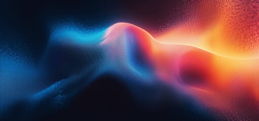 Fototapeta premium Abstract Grainy Gradient Background Blue Orange Red Colorful Glowing Wave Black Backdrop Banner Poster Design