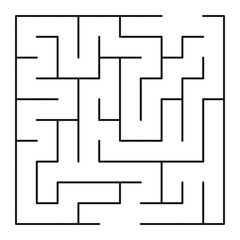 Maze shape design element. There is one entrance and exit and one correct path, but many paths lead to dead ends.