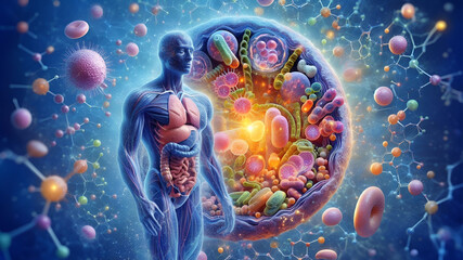 metabolism in body background 