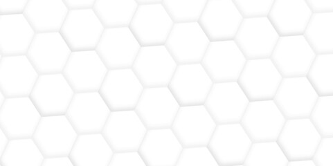 Naklejka premium 3d hexagonal structure futuristic white background and embossed hexagon abstract with hexagon background. honeycomb hexagonal background. Hexagon shape, white, shiny black. hexagon pattern shape.