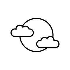 The icon vector has the sun and clouds, with a white background.