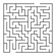 Maze shape design element. There is one entrance and exit and one correct path, but many paths lead to dead ends.