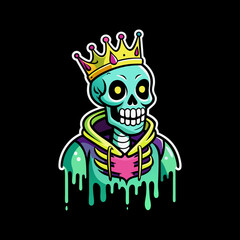 funny king of skull character