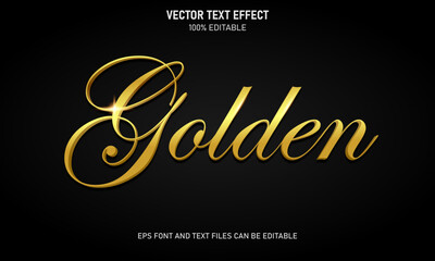Golden 3d editable text effect