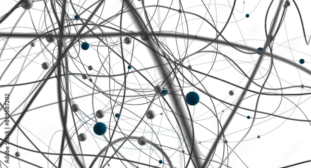 Leinwandbilder The structure of the network connection of points and lines. Data technology.
