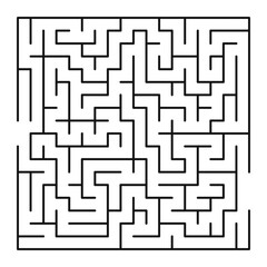 Maze shape design element. There is one entrance and exit and one correct path, but many paths lead to dead ends.