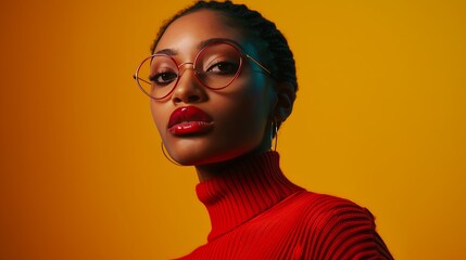 woman in fashion clothes on solid background