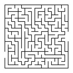 Maze shape design element. There is one entrance and exit and one correct path, but many paths lead to dead ends.