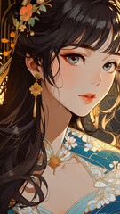 花と女　AI画像　ジェネレーティブAI