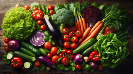 fresh vegetables on a table background