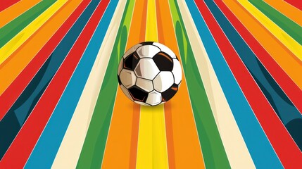 Obraz premium 2024 football vector illustration and soccer ball