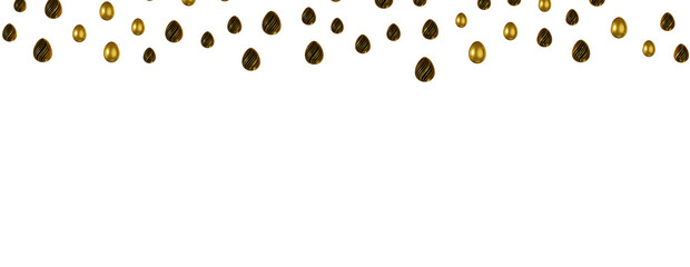 Easter eggs collection. White and gold 3d elegant design elements.