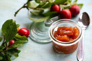 Homemade delicious mirabelle plum jam