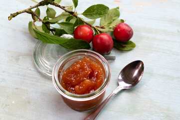 Homemade delicious mirabelle plum jam