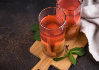 Healthy vitamin rhubarb summer drink